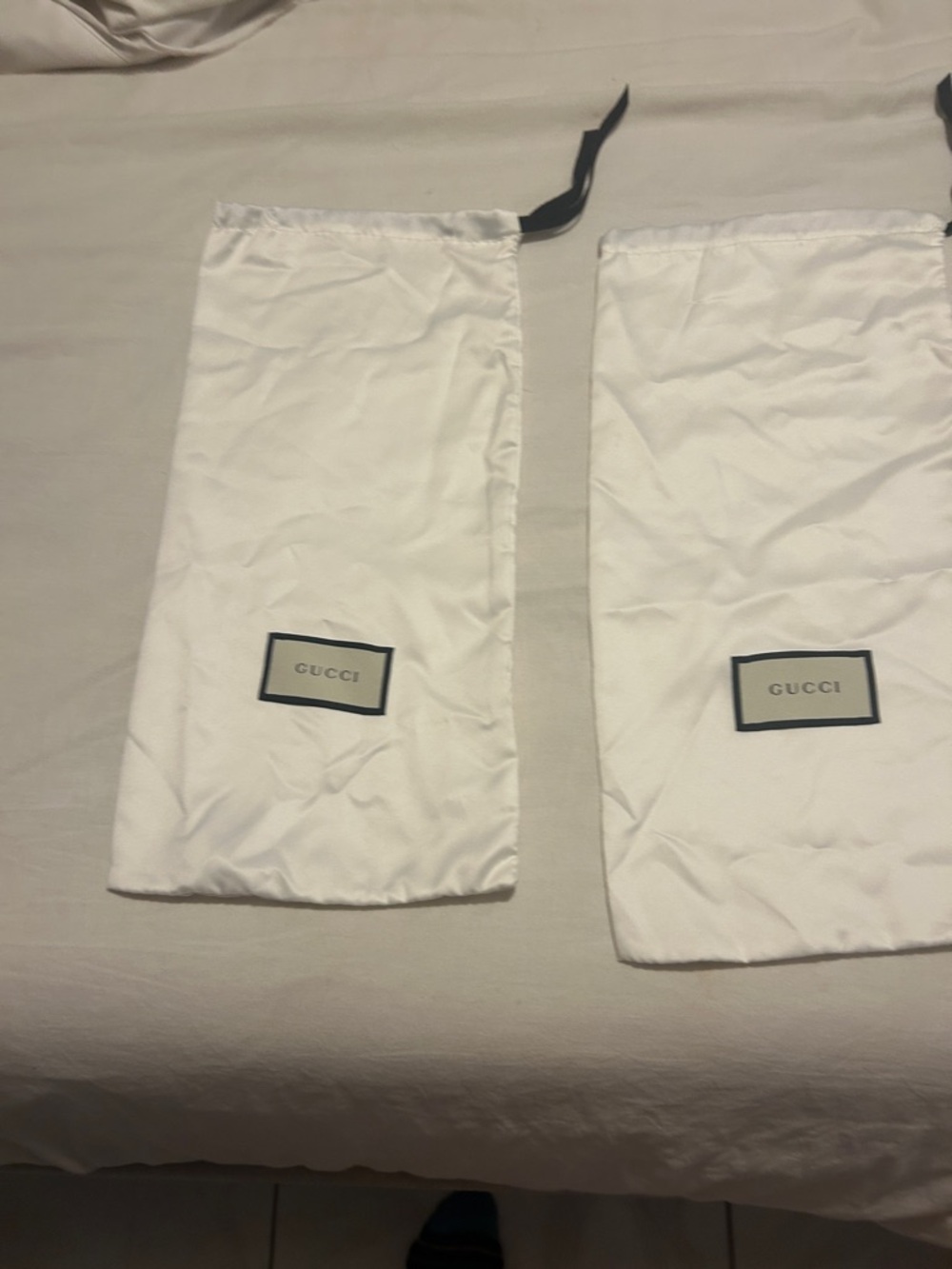 Gucci White Drawstring Dust Bags (Pair)
